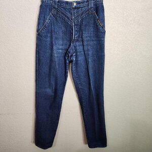 Vintage Rocky Mountain Jeans Womens 33 Blue High Rise Western V Yoke Cotton 90s